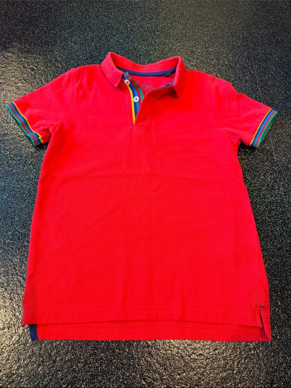 Mini Boden Red Short-Sleeve Polo Top, Size 9-10
